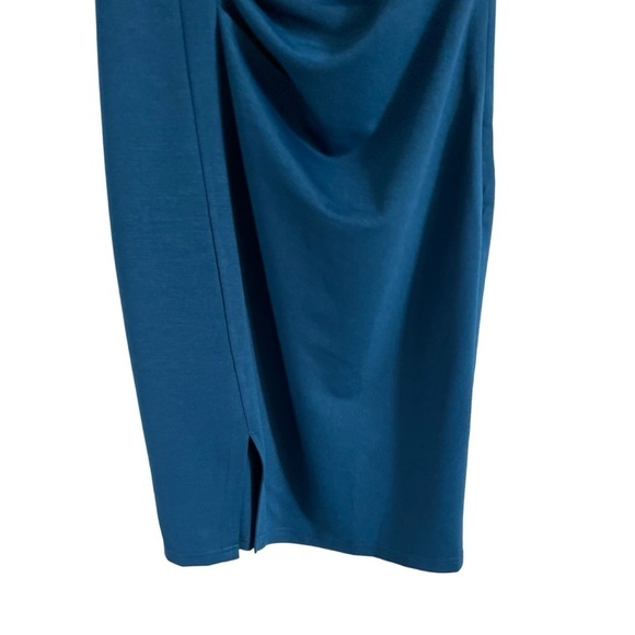 NWT Belle Pogue Women’s Turquoise Off the Shoulder Dress with Pleated Wa… - Picture 4 of 5